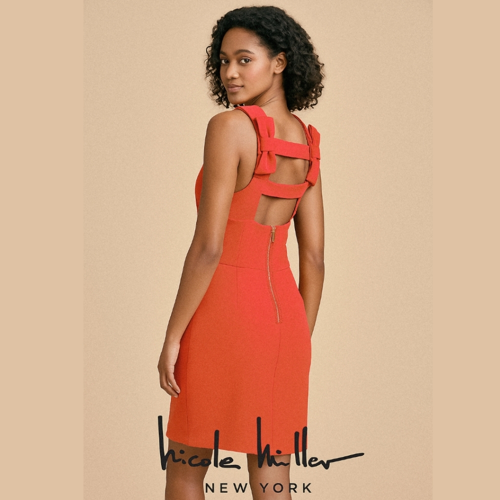 Nicole Miller NWT Coral Bow Dress Size 10